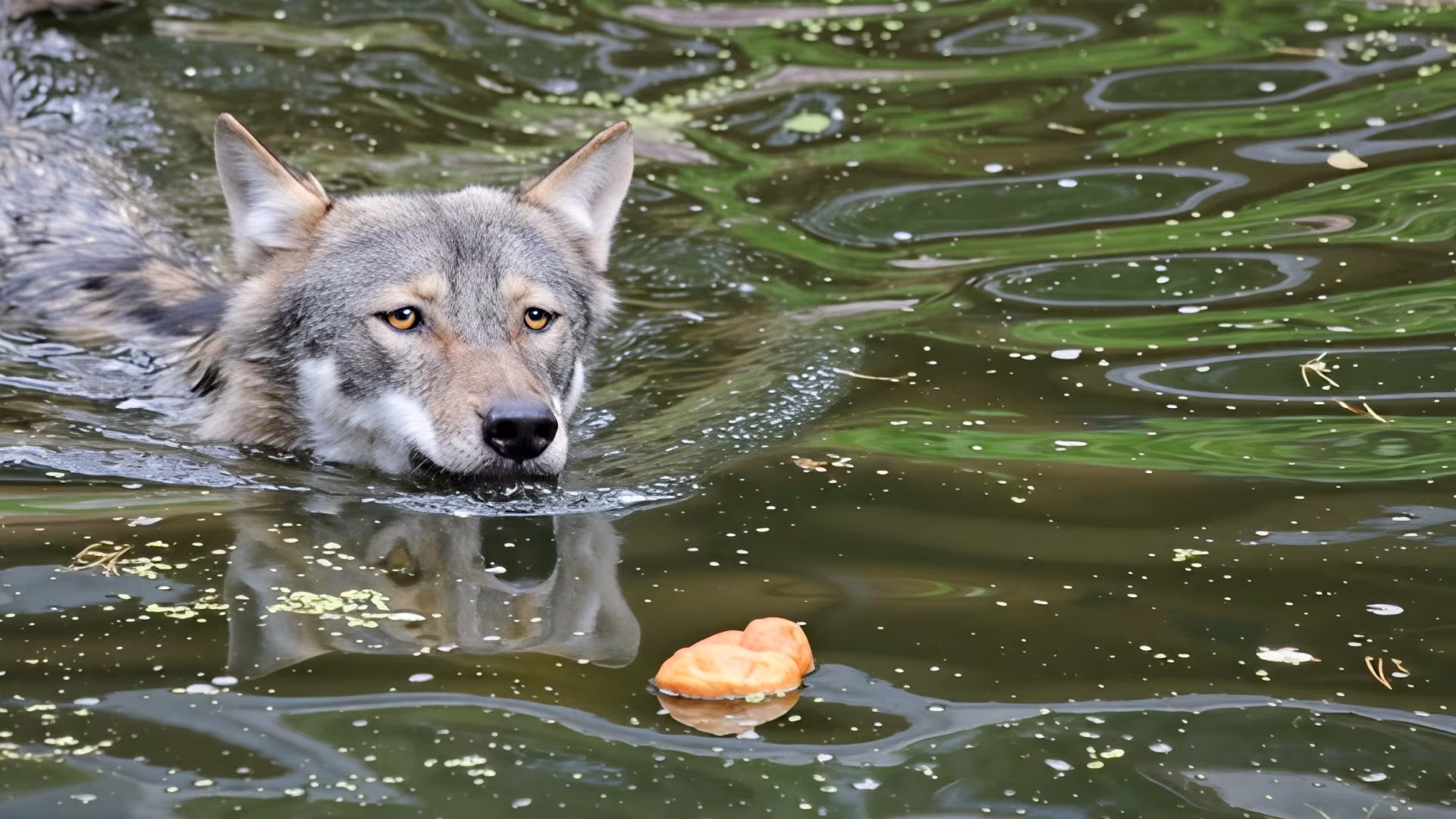 Im Sommer gehen auch die Wölfe mal baden