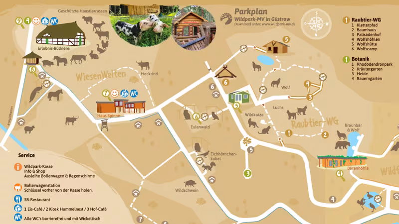 Lageplan Wildpark-MV zum Download