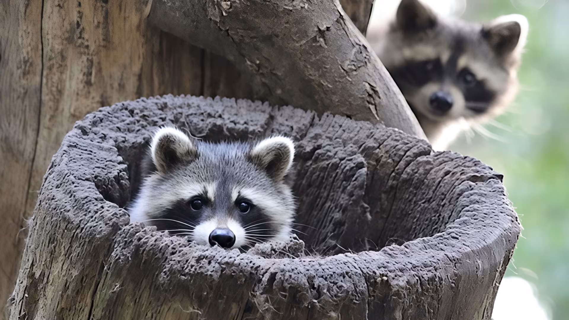 Waschbären im Wildpark-MV